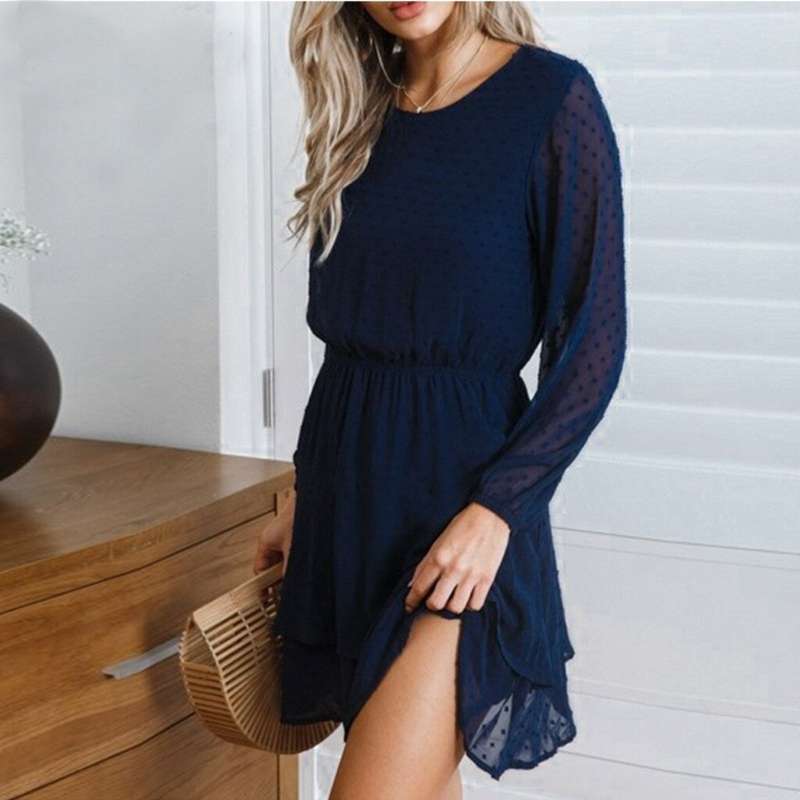 Louane - Short Summer Dress with Long Sleeves