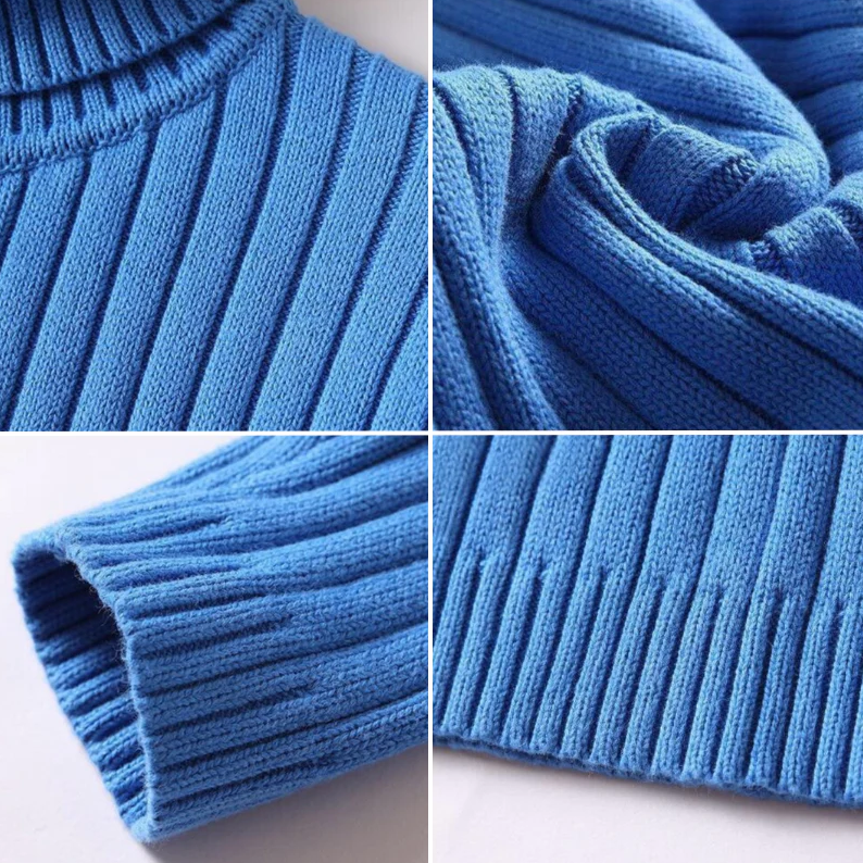 Women's Turtleneck Sweater - Soft Knit - Ribbed Design - Long-Sleeved Warm Comfort