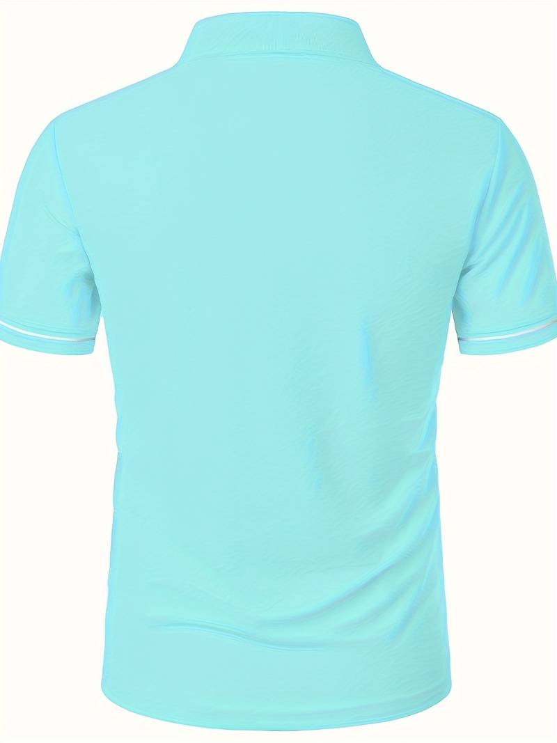 Men's Polo Shirt - Slim Fit - Short Sleeves - Half Zipper - Comfortable & Stylish