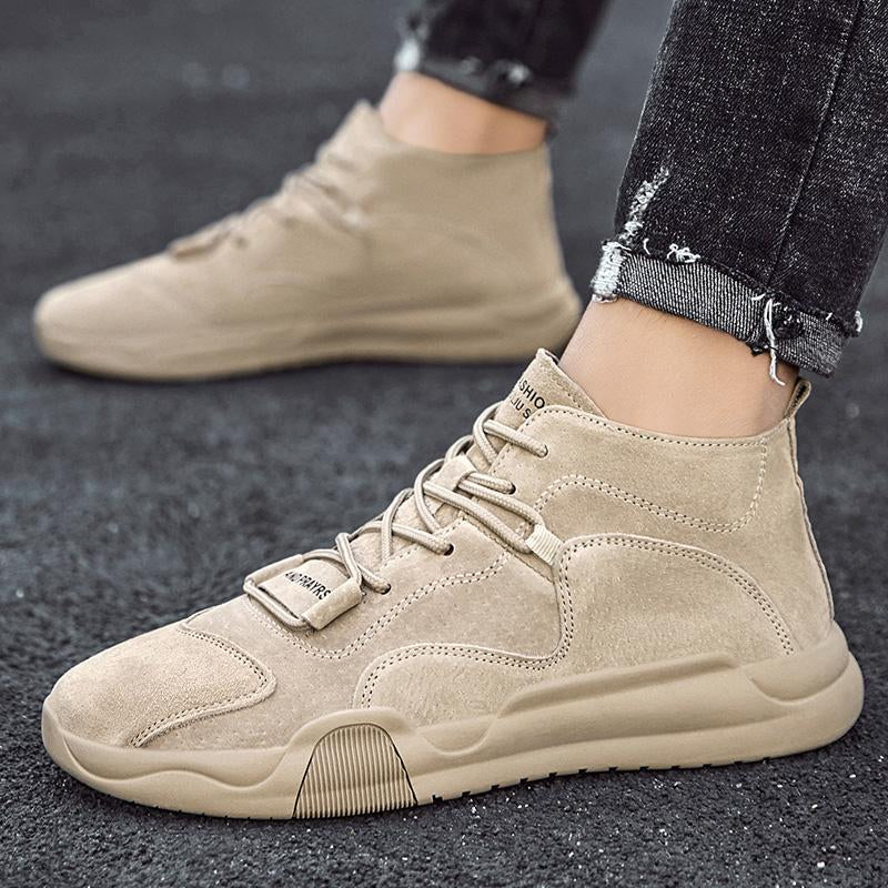Herre Sneakers – Højskaftet – Ruskind – Komfortabel Sål – Casual Stil