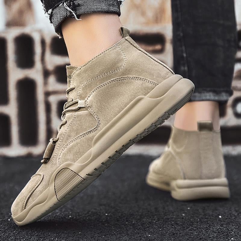 Herre Sneakers – Højskaftet – Ruskind – Komfortabel Sål – Casual Stil