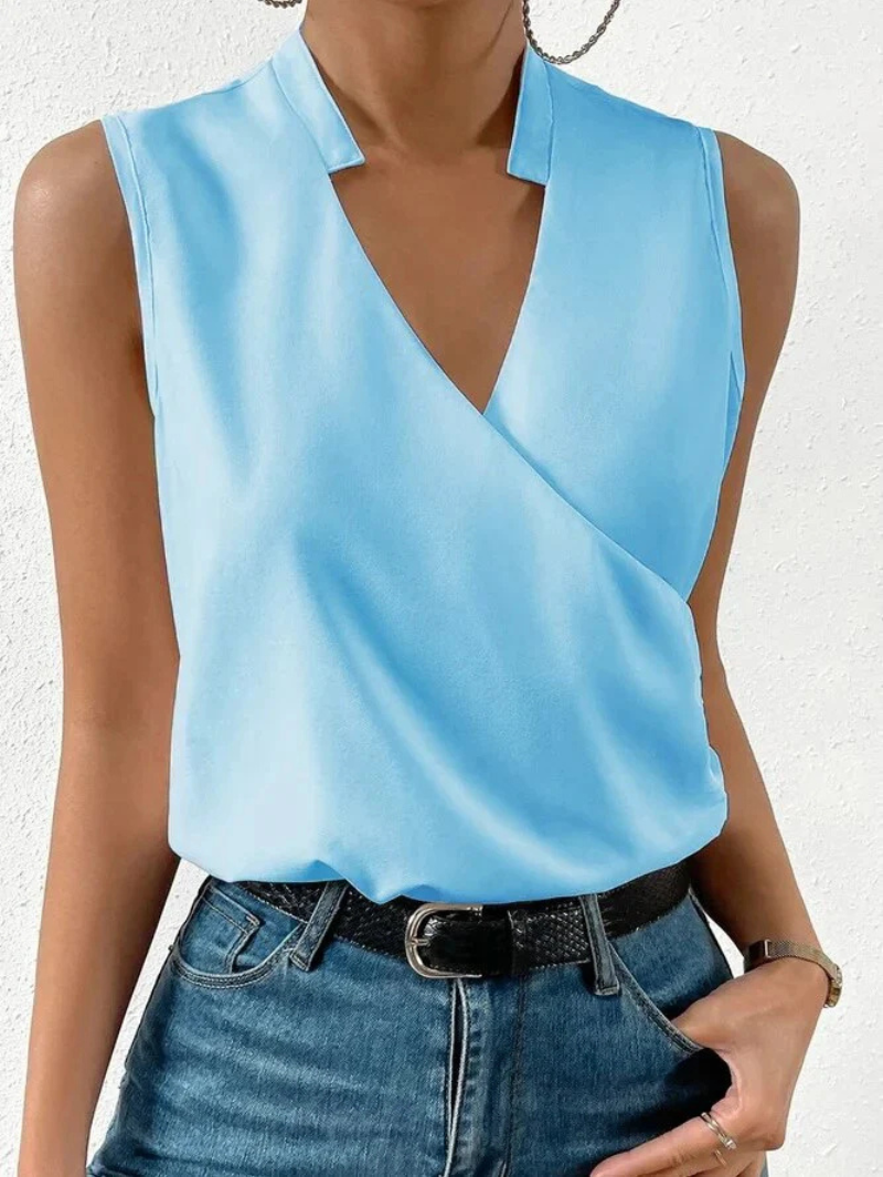 Women's Sleeveless Top – Tailored Fit – V-Neck – Floral – Lightweight and Breathable