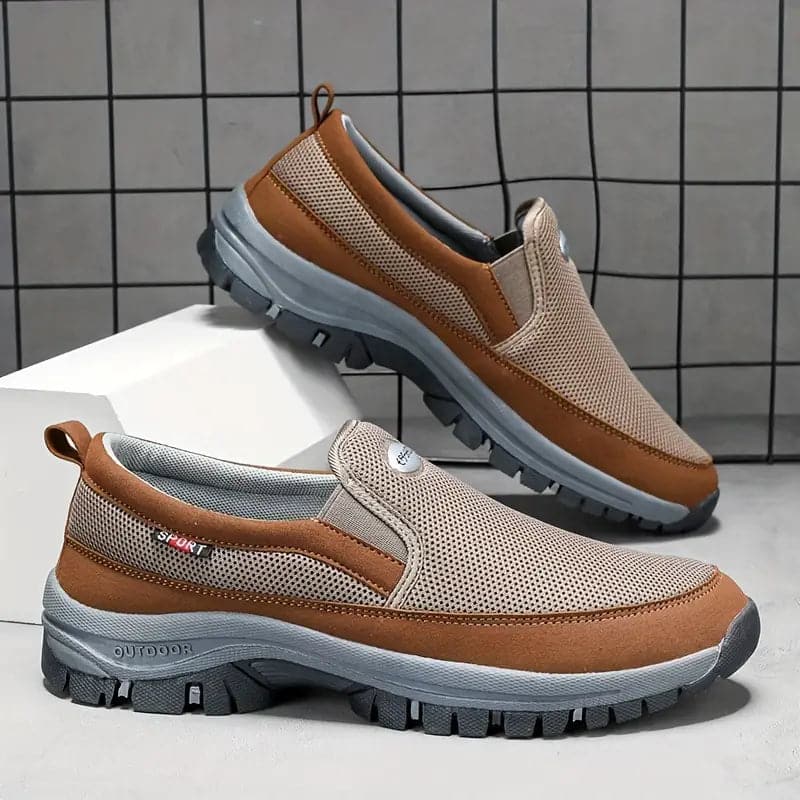 Herresko Slip-on – Åndbar Mesh – Komfortabel Sål med Ekstra Greb