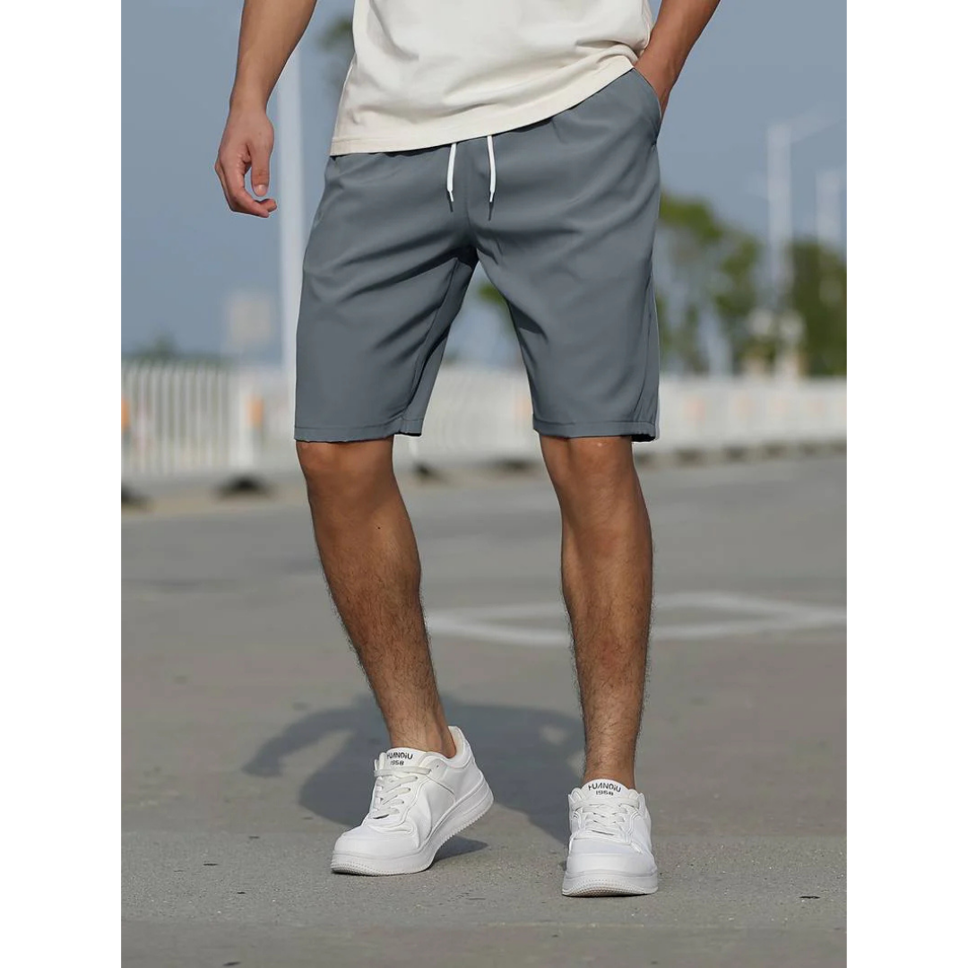 Men's Shorts – Relaxed Fit – Breathable Lightweight Material – Drawstring Waist – Side Pockets