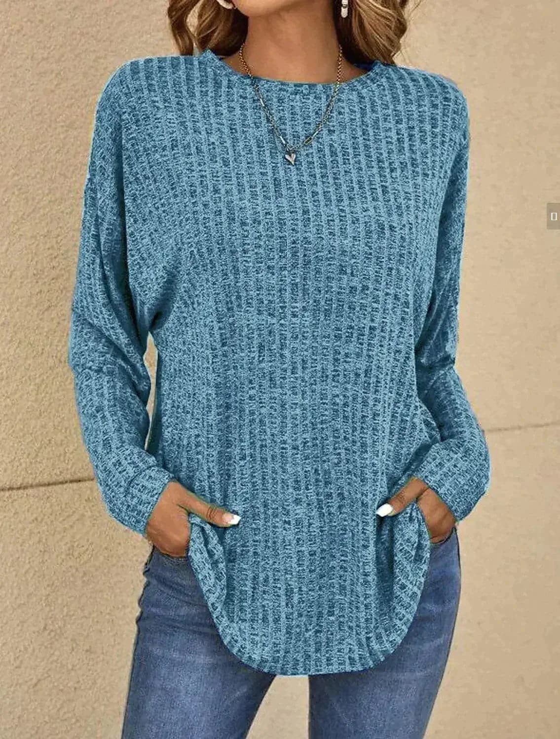 Women's Knit Sweater - Soft Knit - Relaxed Fit - Long Sleeves Comfortable