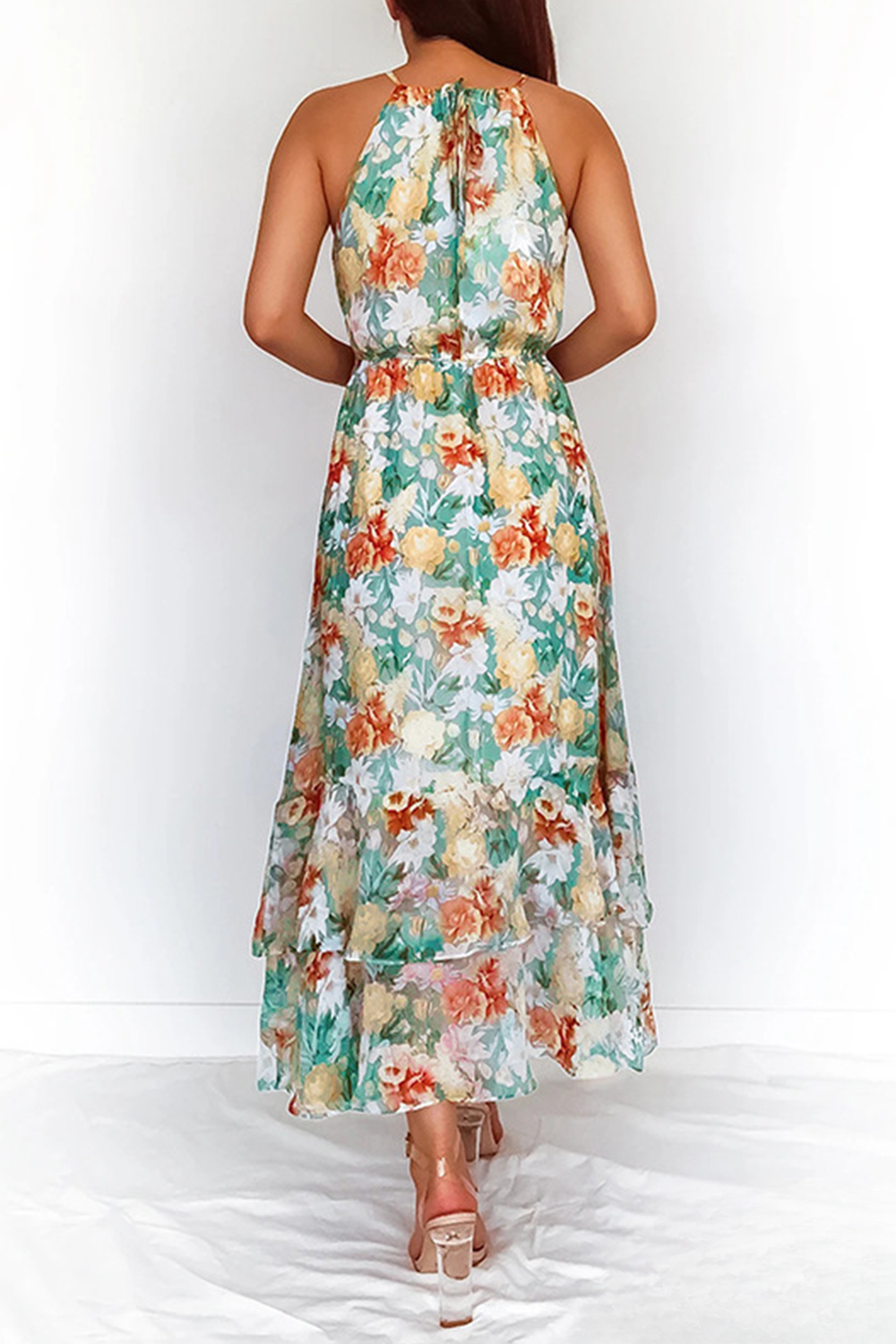 Kvinder Maxi Kjole - Halterneck - Elegant Pasform - Let og Åndbar