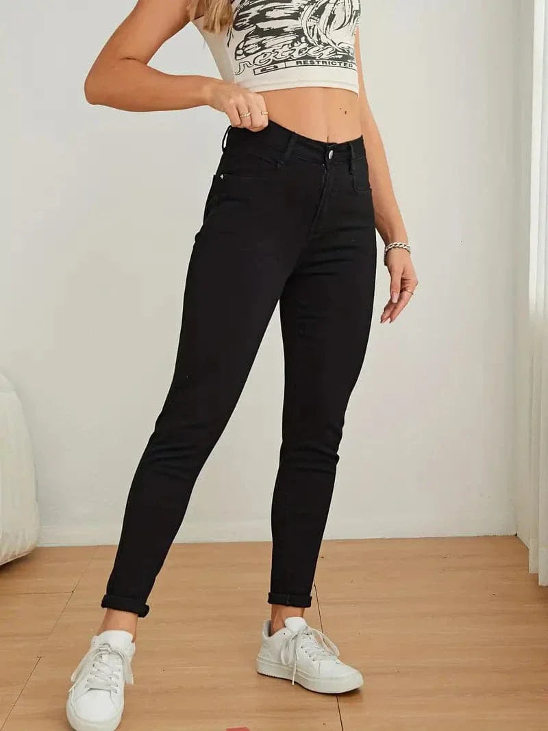 Women Skinny Jeans - High-Waisted - Stretchable Comfortable Fit - Classic 5-Pocket Design