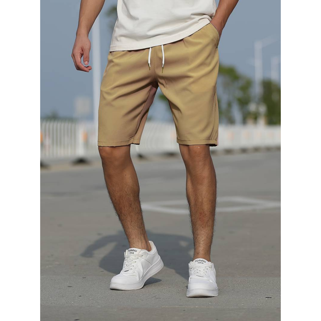 Men's Shorts – Relaxed Fit – Breathable Lightweight Material – Drawstring Waist – Side Pockets