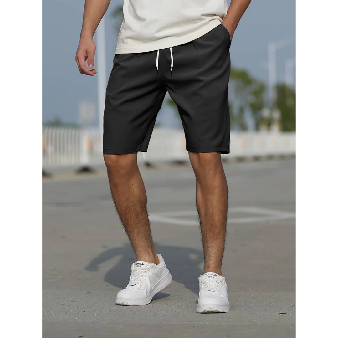 Men's Shorts – Relaxed Fit – Breathable Lightweight Material – Drawstring Waist – Side Pockets