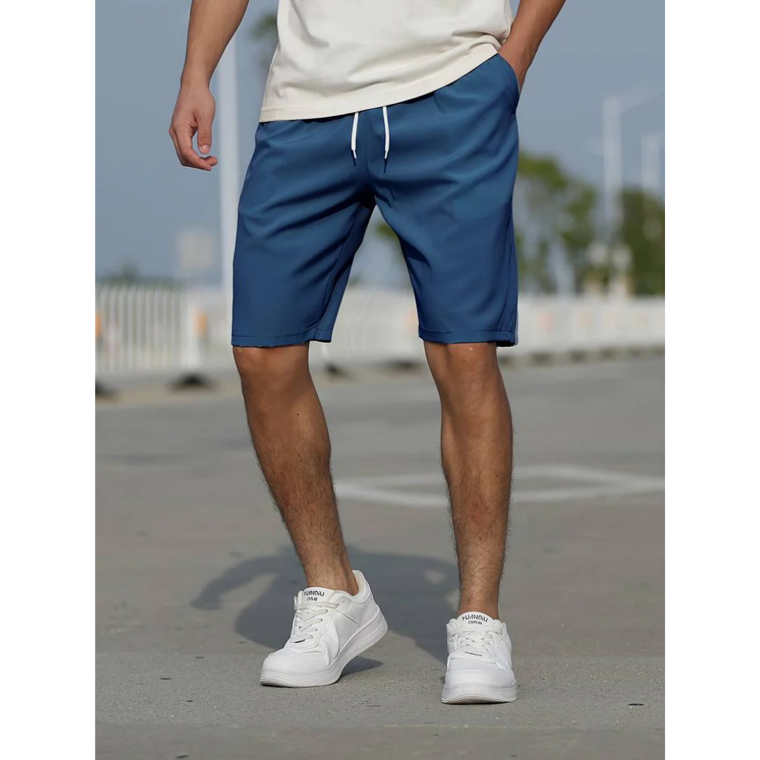Men's Shorts – Relaxed Fit – Breathable Lightweight Material – Drawstring Waist – Side Pockets