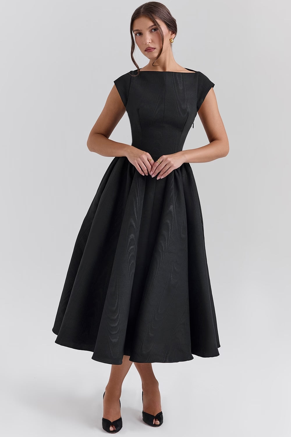 Dress for Women – A-line Fit – Midi Length – Sleeveless – High Neck – Elegant Cut