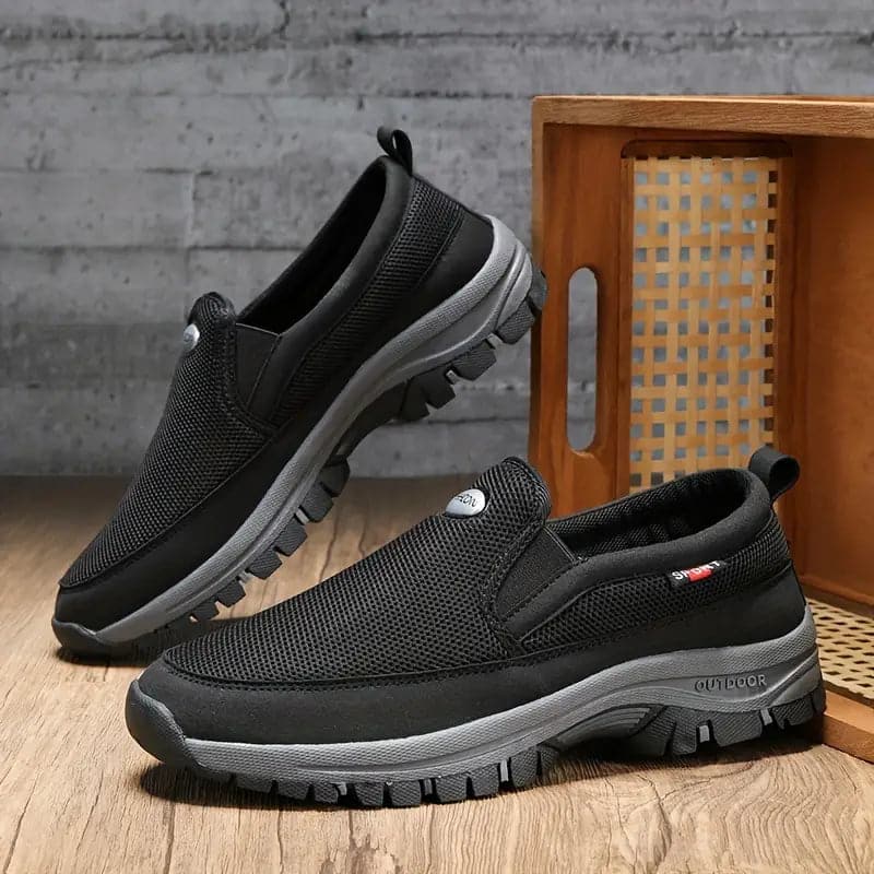 Herresko Slip-on – Åndbar Mesh – Komfortabel Sål med Ekstra Greb