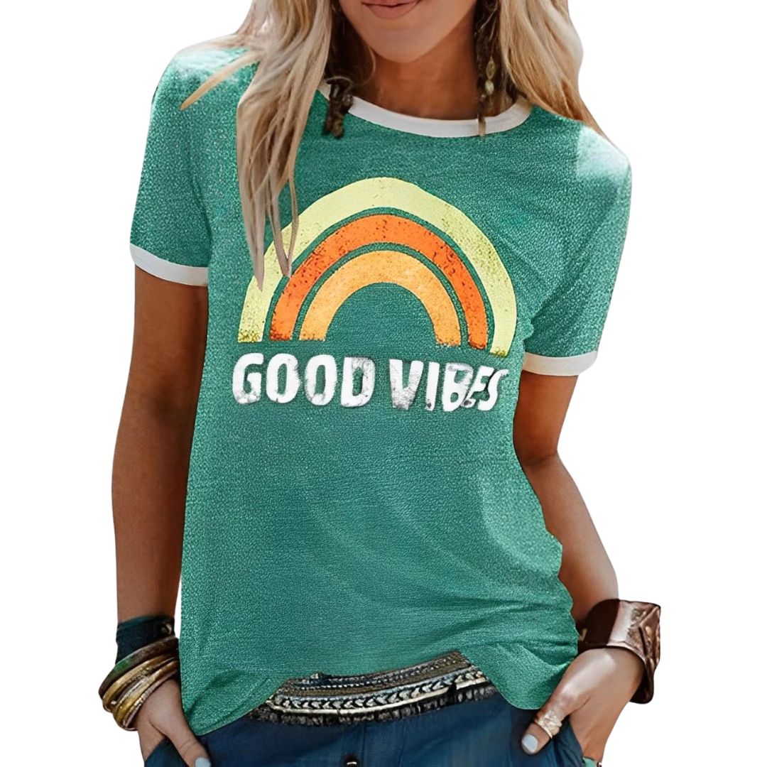 Women's T-shirt – Classic Fit – Soft Knit – Round Neck – Graphic Print Casual Style