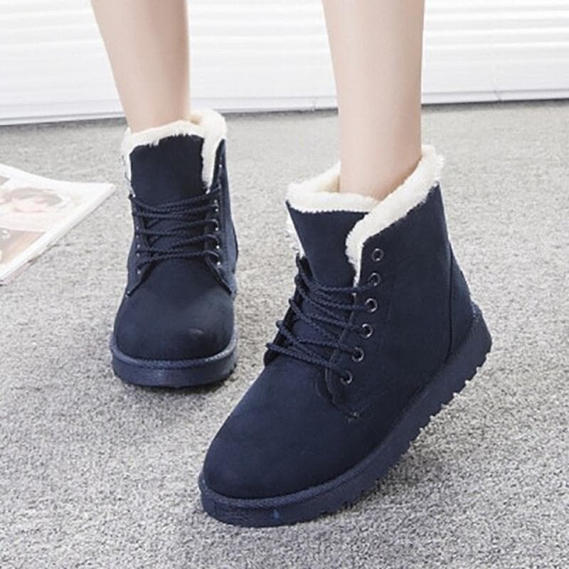 Women's Ankle Boots - Lace-up Closure - Soft Suede - Lined for Comfort