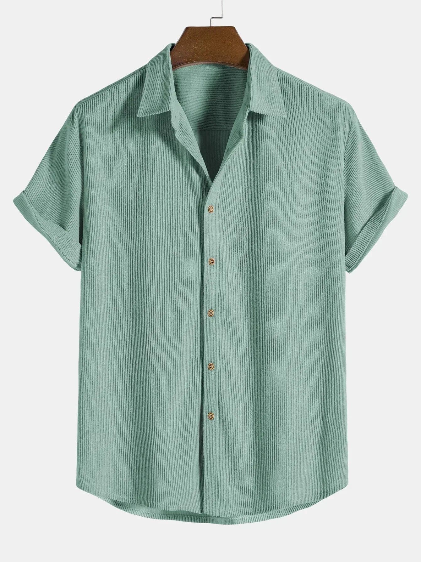 Men's Shirt - Short-Sleeved - Lightweight Fabric - Relaxed Fit - Button Closure