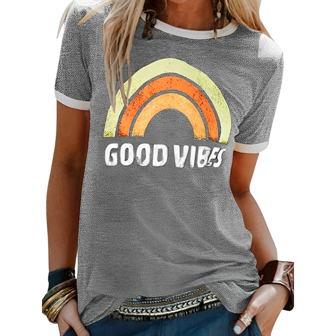 Women's T-shirt – Classic Fit – Soft Knit – Round Neck – Graphic Print Casual Style