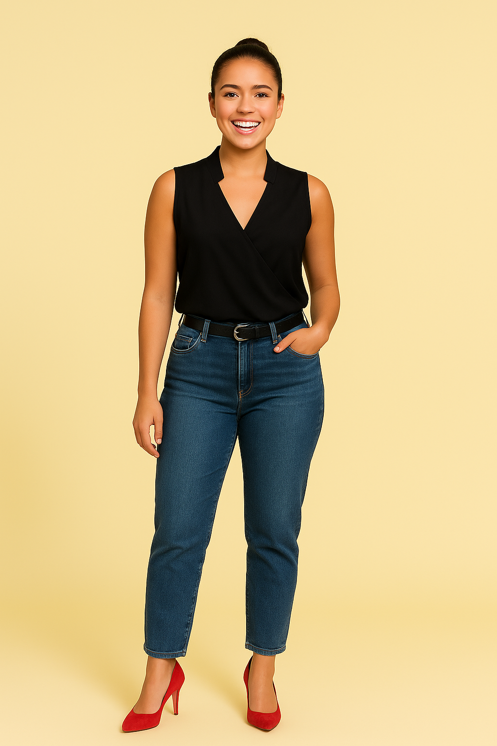 Women's Sleeveless Top – Tailored Fit – V-Neck – Floral – Lightweight and Breathable