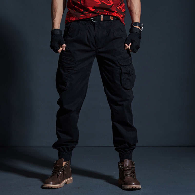 Men's Cargo Pants – Tactical Fit – Breathable Cotton Fabric – Elastic Cuffs – Multiple Pockets