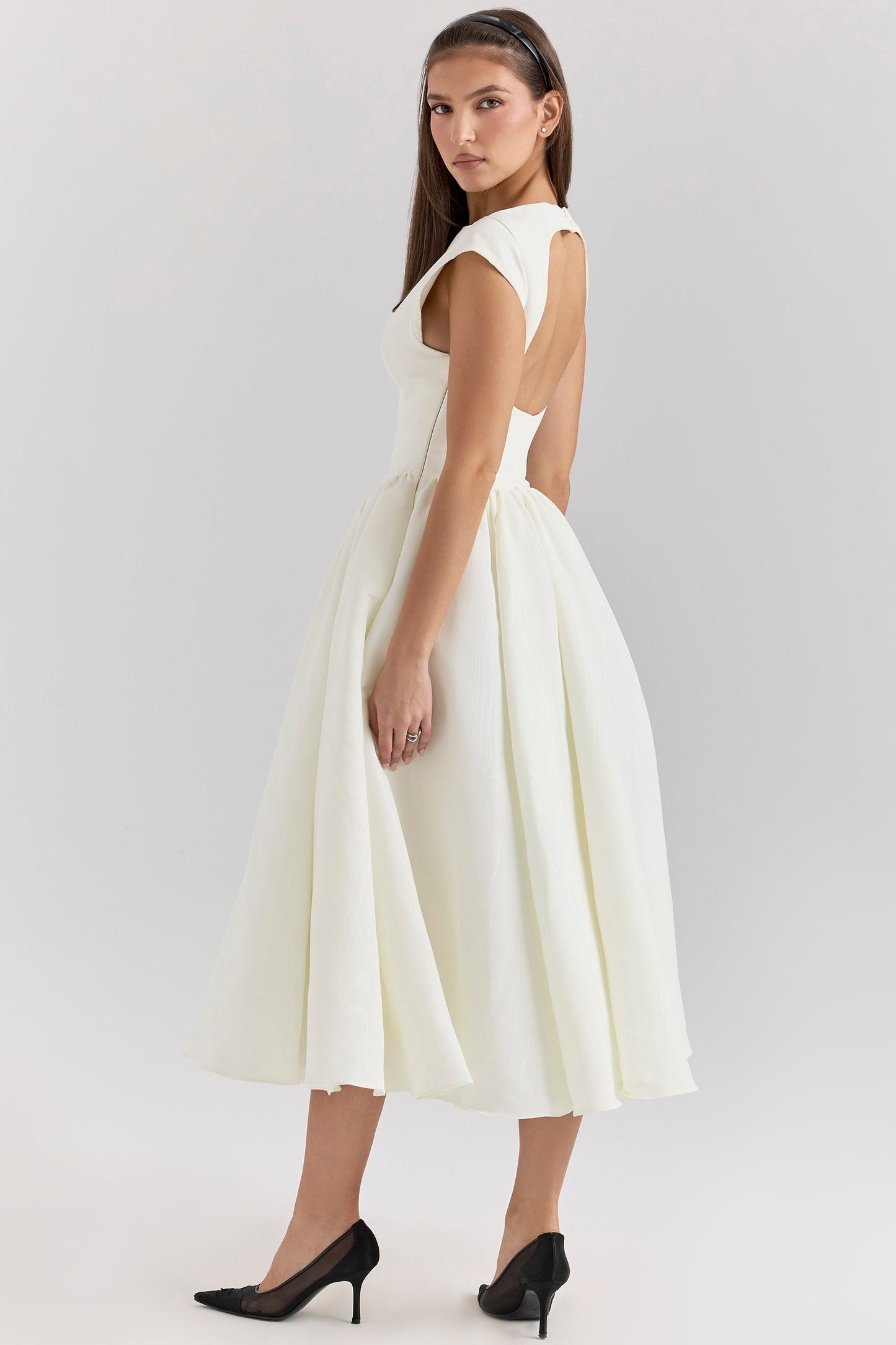 Dress for Women – A-line Fit – Midi Length – Sleeveless – High Neck – Elegant Cut