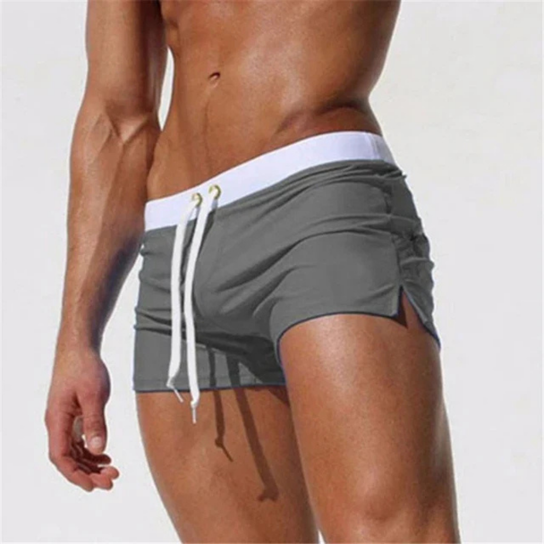 Men's Swim Shorts – Slim Fit – Short Length – Lightweight and Breathable – Adjustable Waist