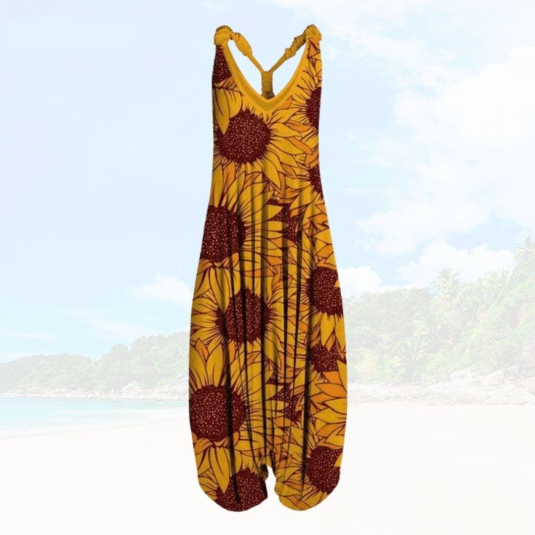 Women's Jumpsuit – Relaxed Fit – Sleeveless – Light Breathable Fabric – Full Length