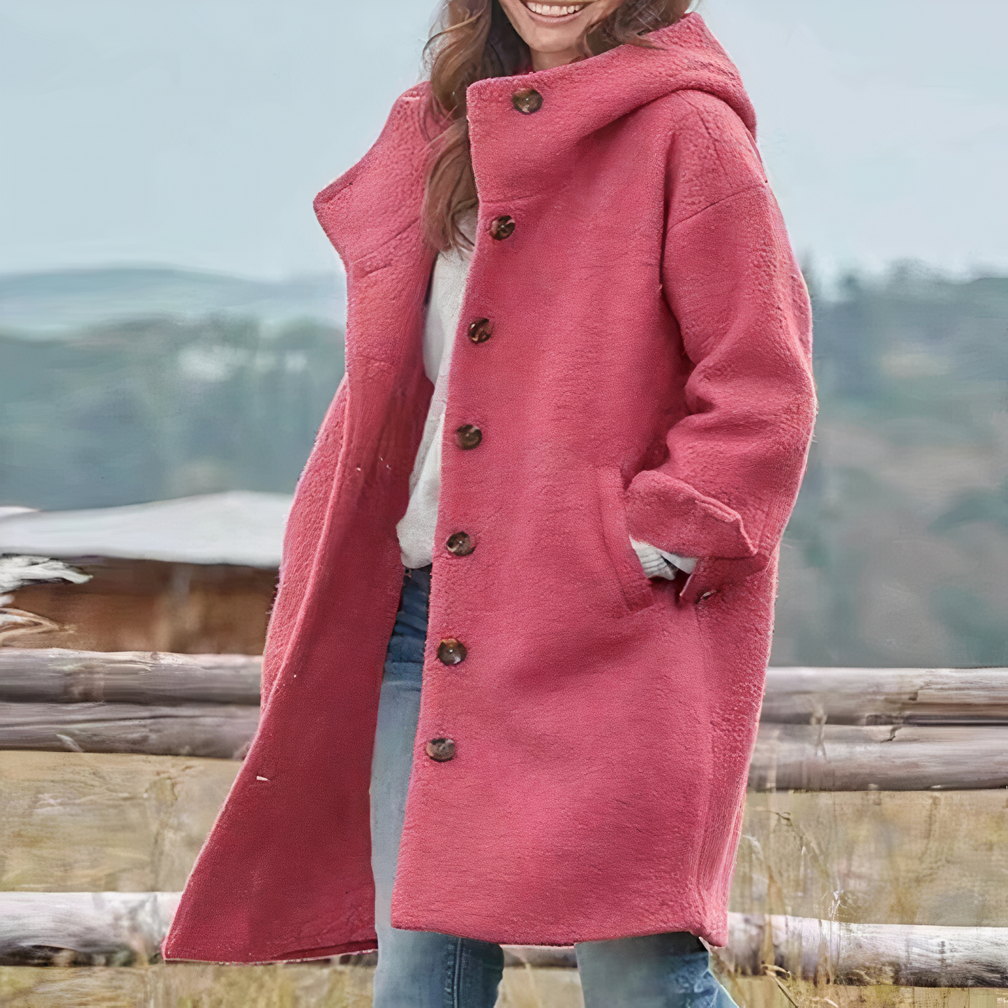 Elegant wool coat - fashionable, comfortable, and high quality for women