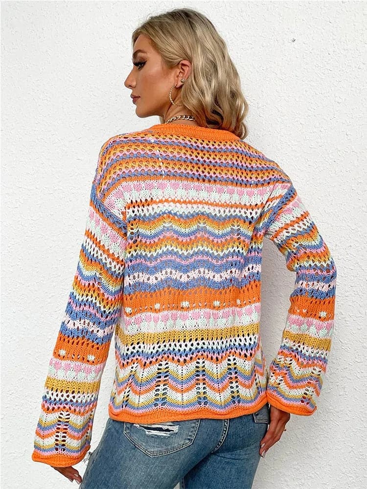 Women's Cardigan - Knitted with Button Closure - Light and Breathable - Loose Fit