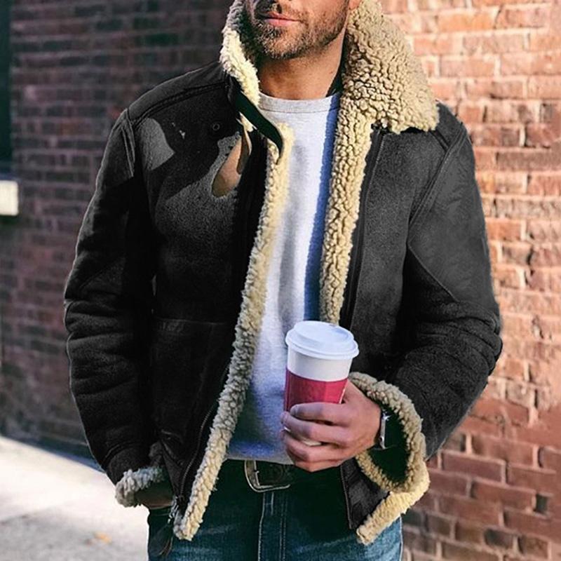 Men's Aviator Jacket - Genuine Leather - Shearling Lined - Warm and Classic Design