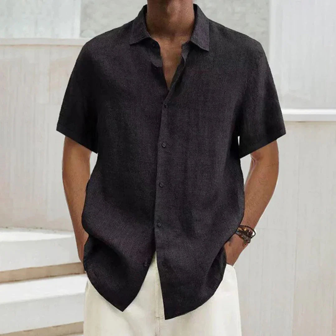 Men's Shirt – Relaxed Fit – Button Closure – Short Sleeve – Light and Breathable
