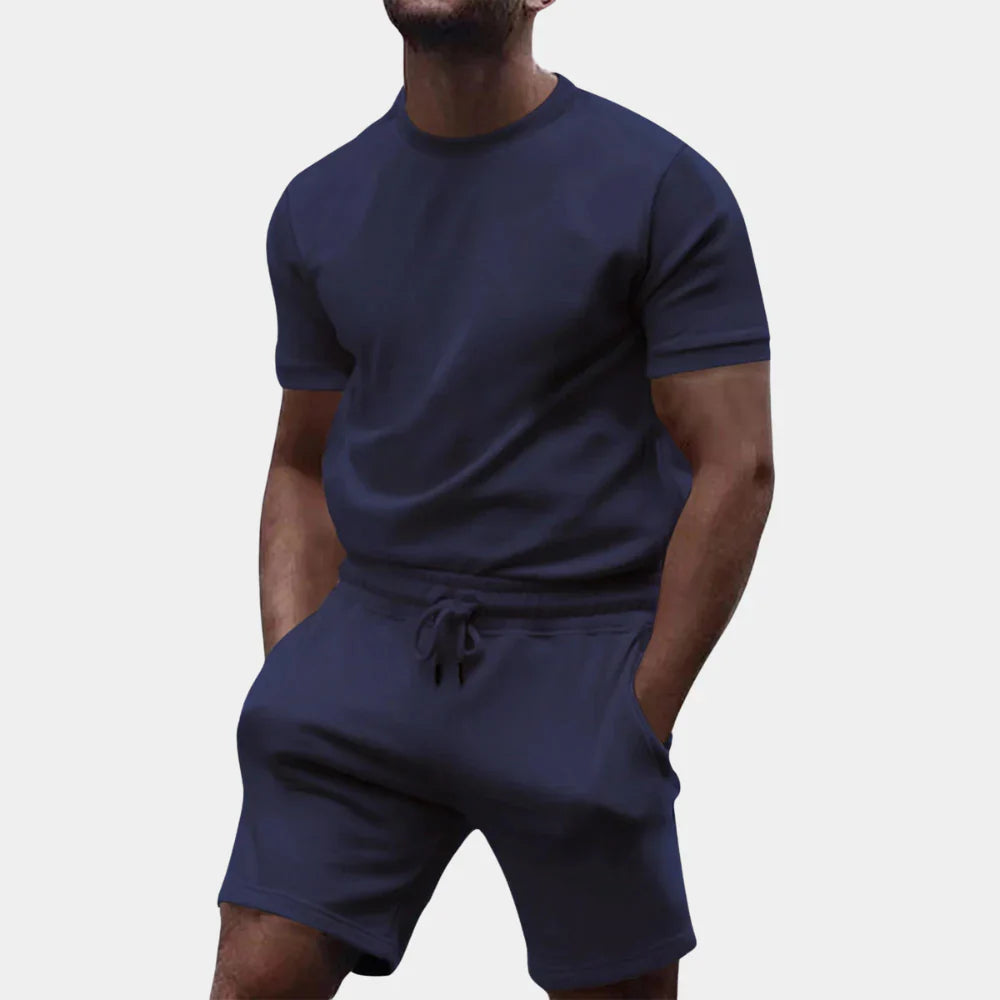 Men's set with t-shirt and shorts – regular fit – breathable and soft – casual style