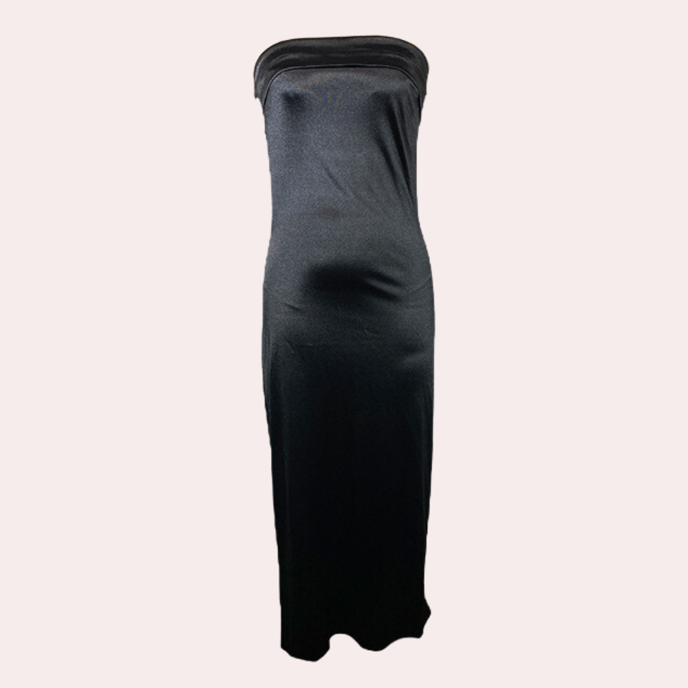 Kvinder Galla Kjole - Stropløs - Lang - Elegant Satin Look