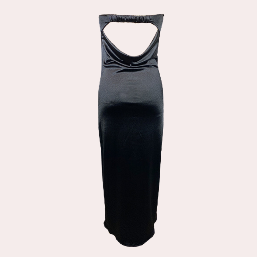 Kvinder Galla Kjole - Stropløs - Lang - Elegant Satin Look