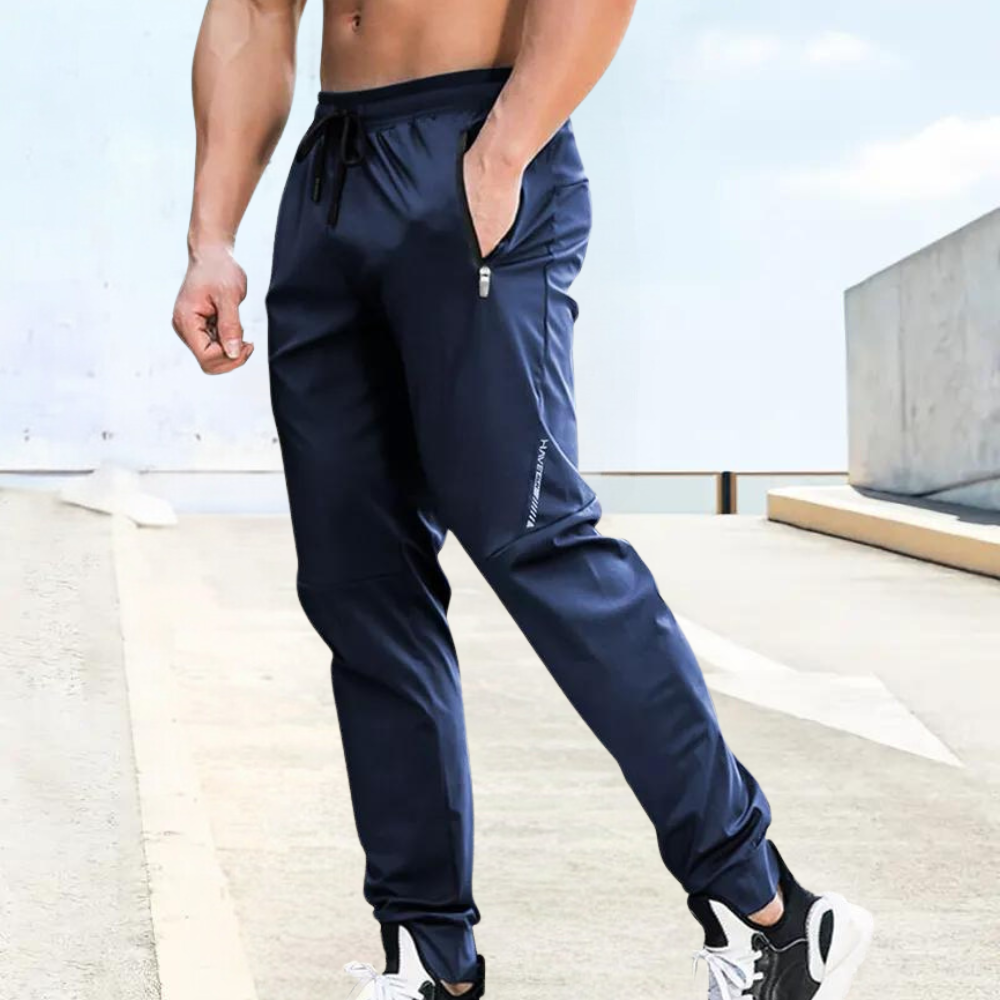 Men's Jogging Pants - Tapered Fit - Elastic Waist with Drawstring - Lightweight Sport & Casual