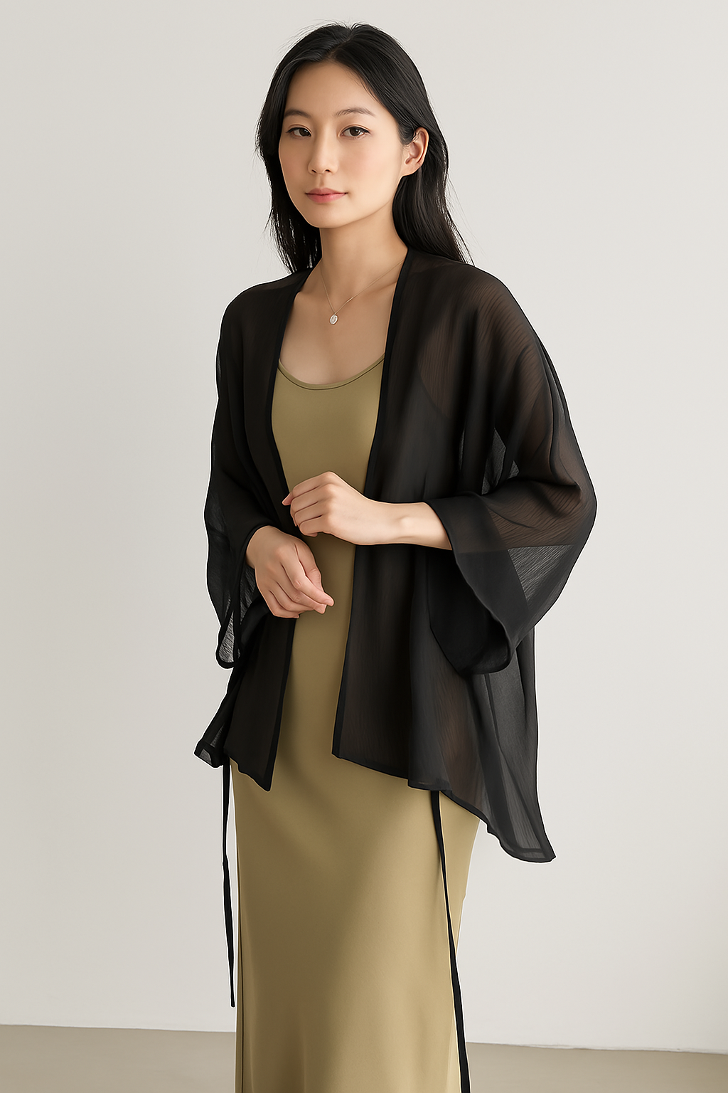 Dame Cardigan – Let og Åndbart – Løs Pasform – Åben Front – Lange Ærmer