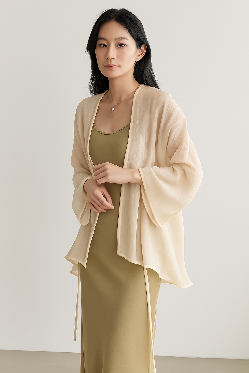 Dame Cardigan – Let og Åndbart – Løs Pasform – Åben Front – Lange Ærmer