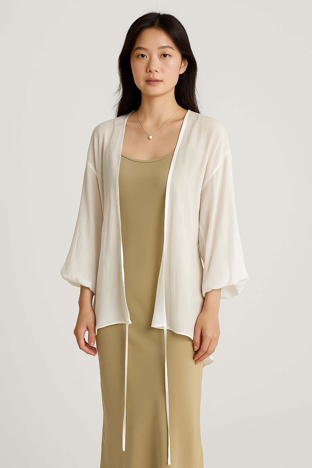 Dame Cardigan – Let og Åndbart – Løs Pasform – Åben Front – Lange Ærmer