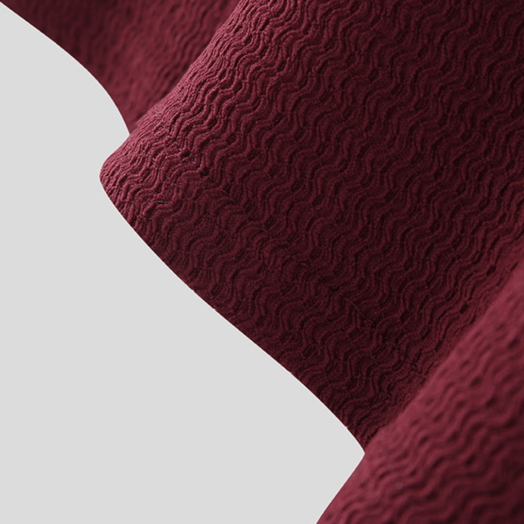 Men's Knit Sweater - Turtleneck - Ribbed Texture - Slim Fit - Short Sleeve