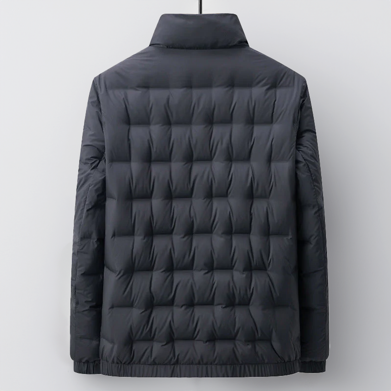 Herre Pufferjakke - Vatteret Quiltet Design - Regular Fit - Høj Krave - Varm og Komfortabel