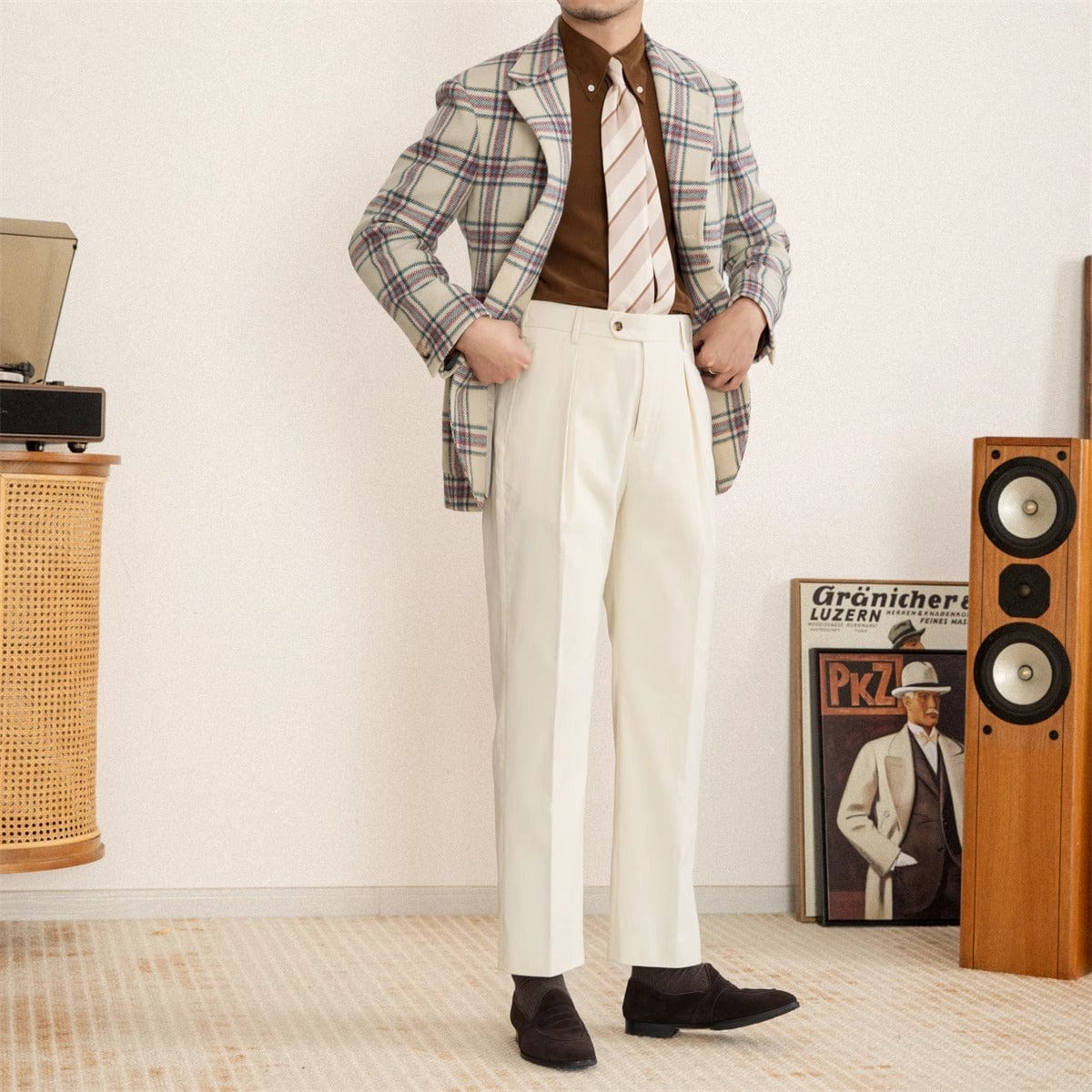 Men's Trousers - Classic Smart Trousers - Straight Leg - Relaxed Fit - Timeless Design