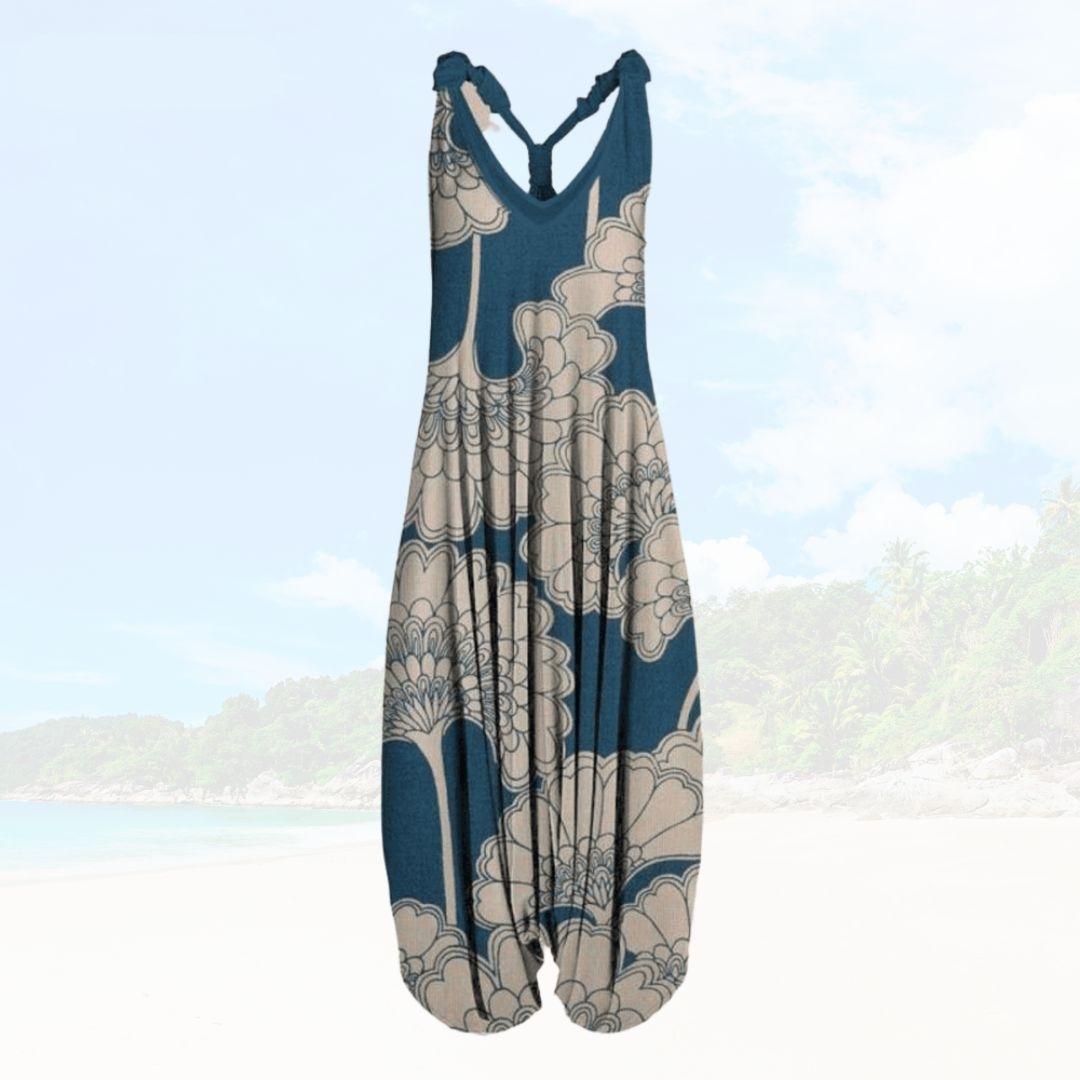 Women's Jumpsuit – Relaxed Fit – Sleeveless – Light Breathable Fabric – Full Length