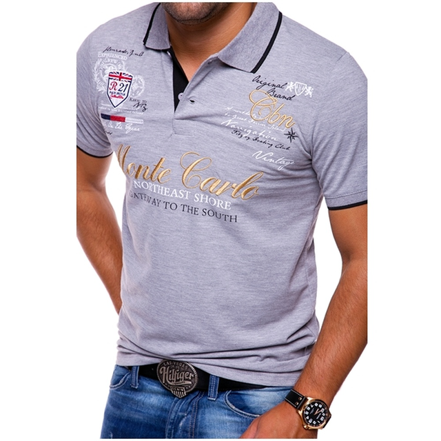 Men's Polo Shirt – Slim Fit – Breathable Material – Graphic Design – Casual Look