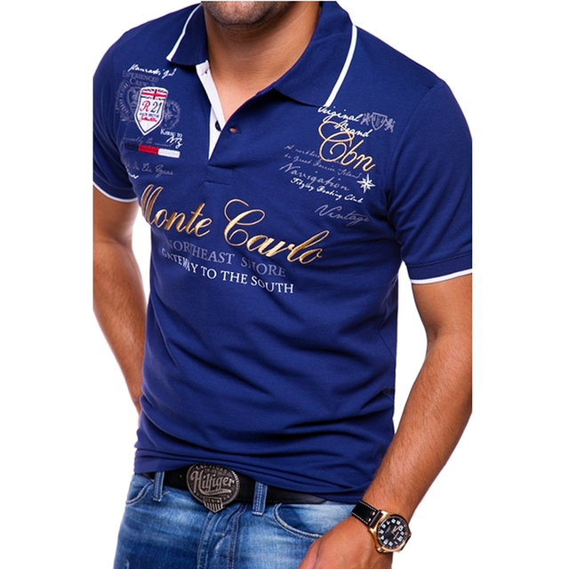Men's Polo Shirt – Slim Fit – Breathable Material – Graphic Design – Casual Look