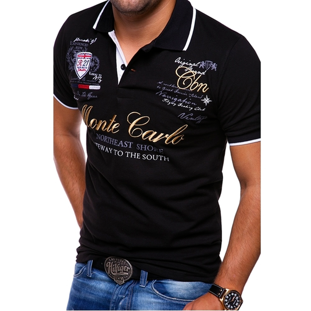 Men's Polo Shirt – Slim Fit – Breathable Material – Graphic Design – Casual Look