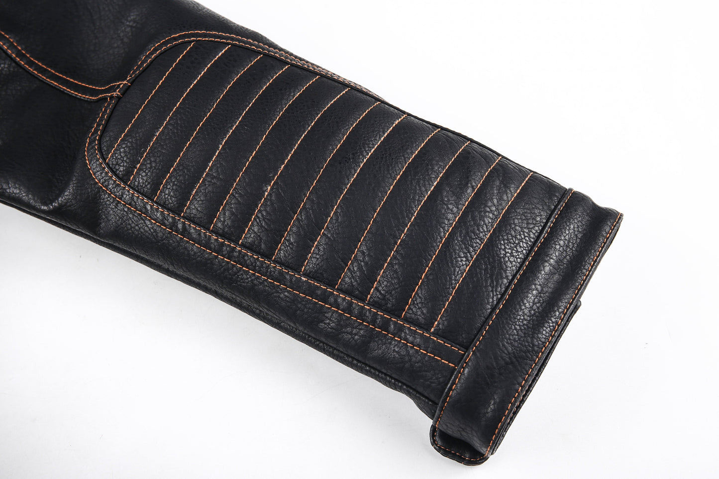 Men's Leather Biker Jacket - Asymmetric Zipper - Epaulettes - Belt - Zipper Cuffs