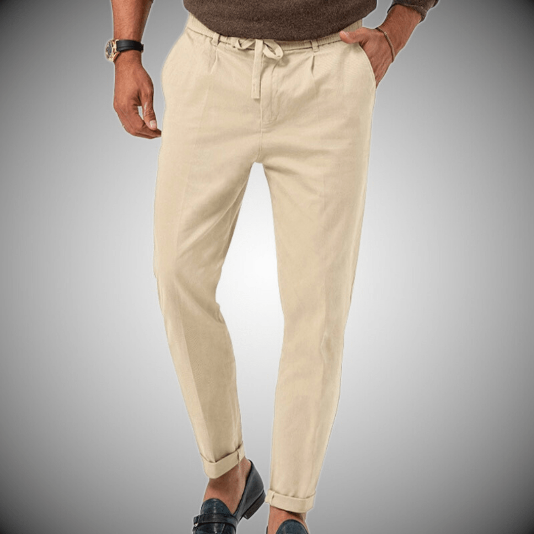 Men's Trousers – Relaxed Fit – Tapered Leg – Lightweight and Breathable – Drawstring Waist