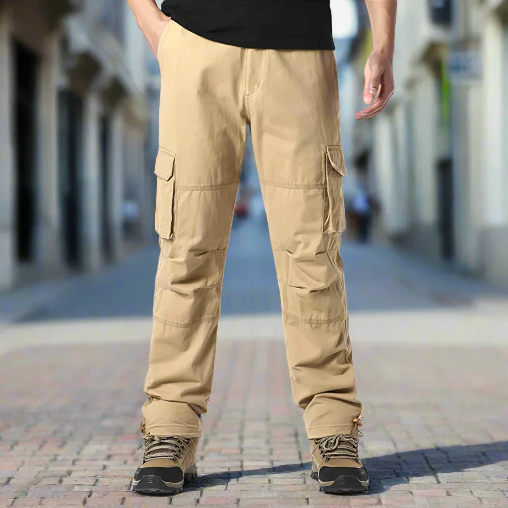 Men's Trousers - Cargo Design - Relaxed Fit - Durable Cotton - Multiple Pockets