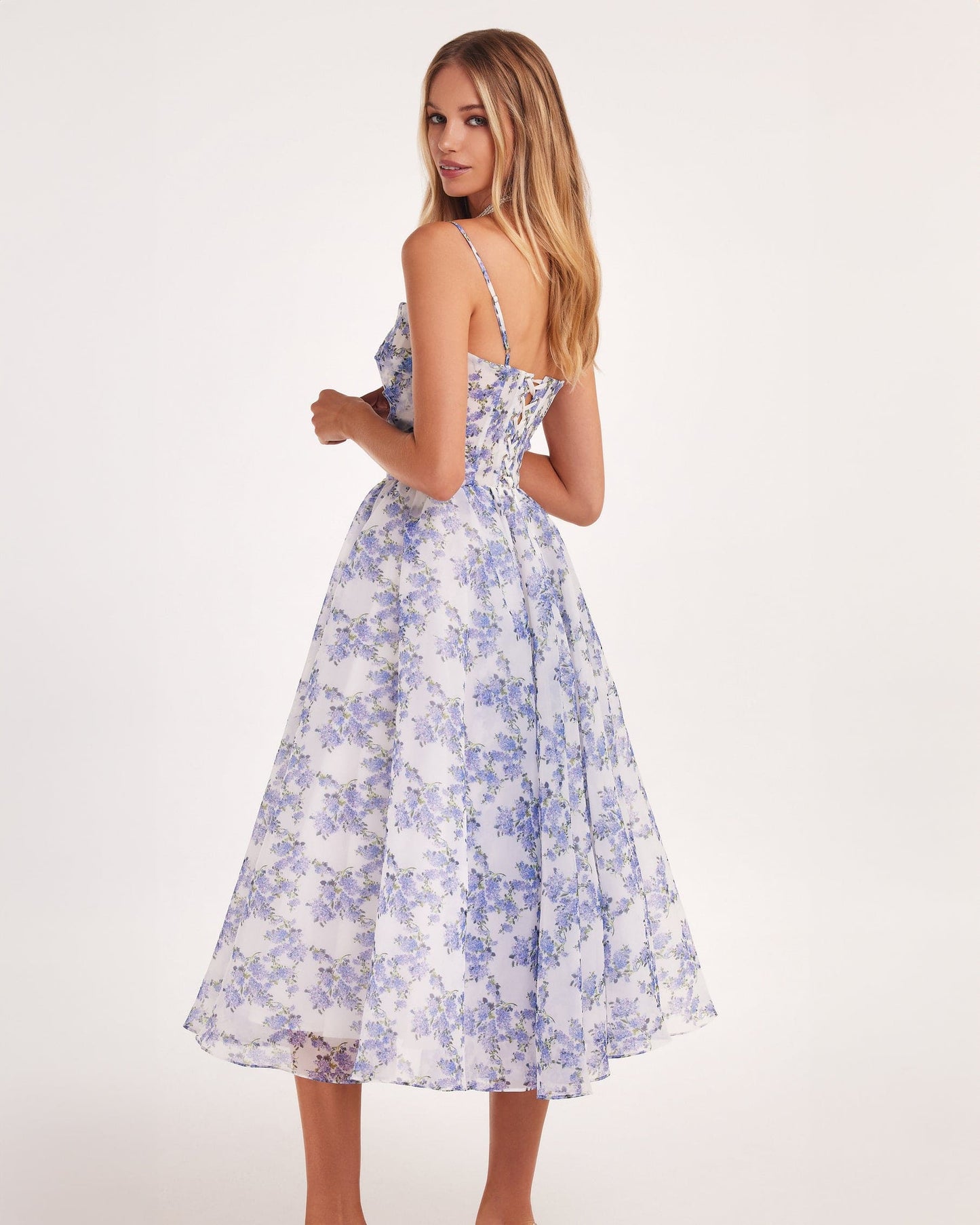 Dress for Women – Midi Length – Tailored Bodice – A-line Skirt – Floral Print