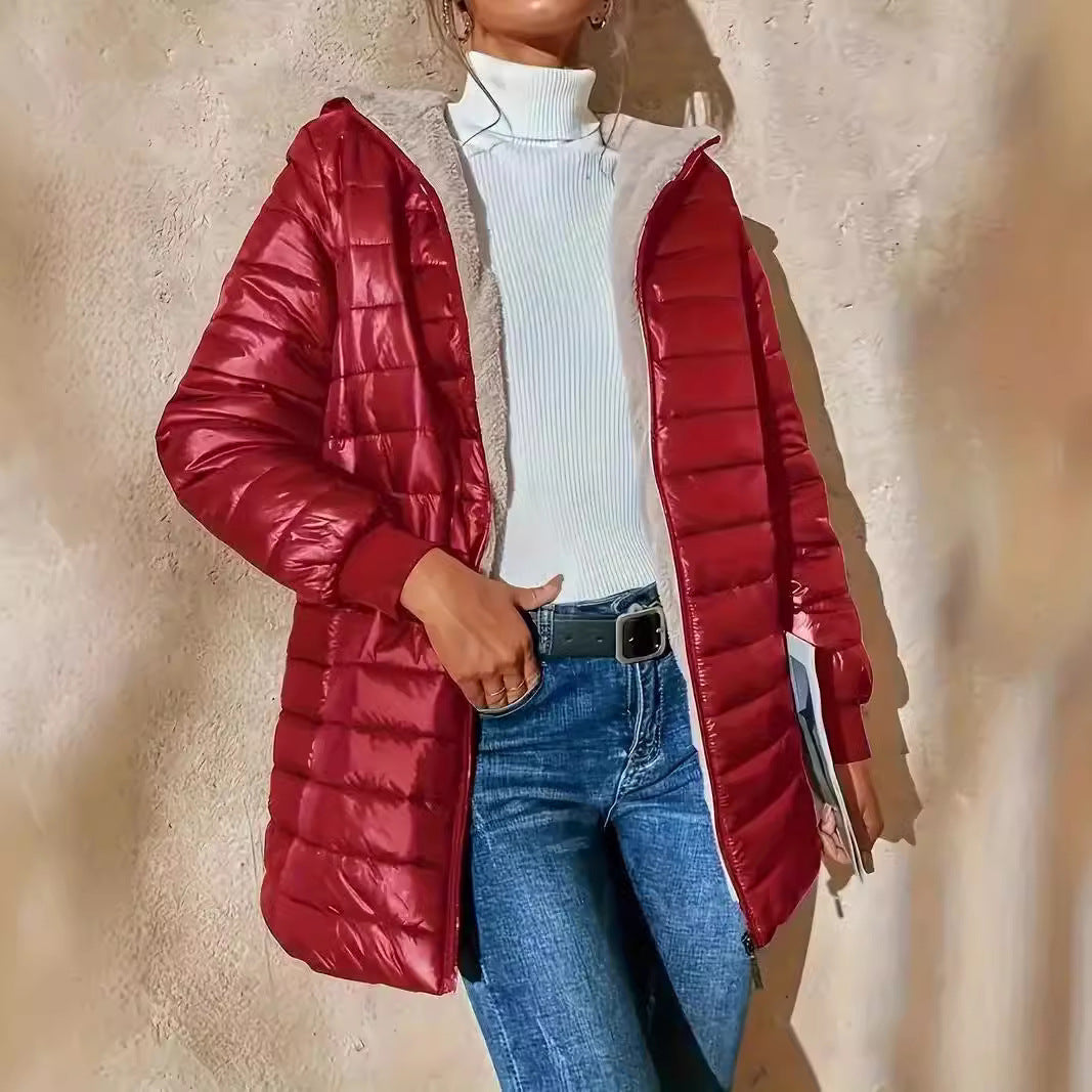 Women’s Jacket - Quilted - Relaxed Fit - Hooded - Ribbed Cuffs