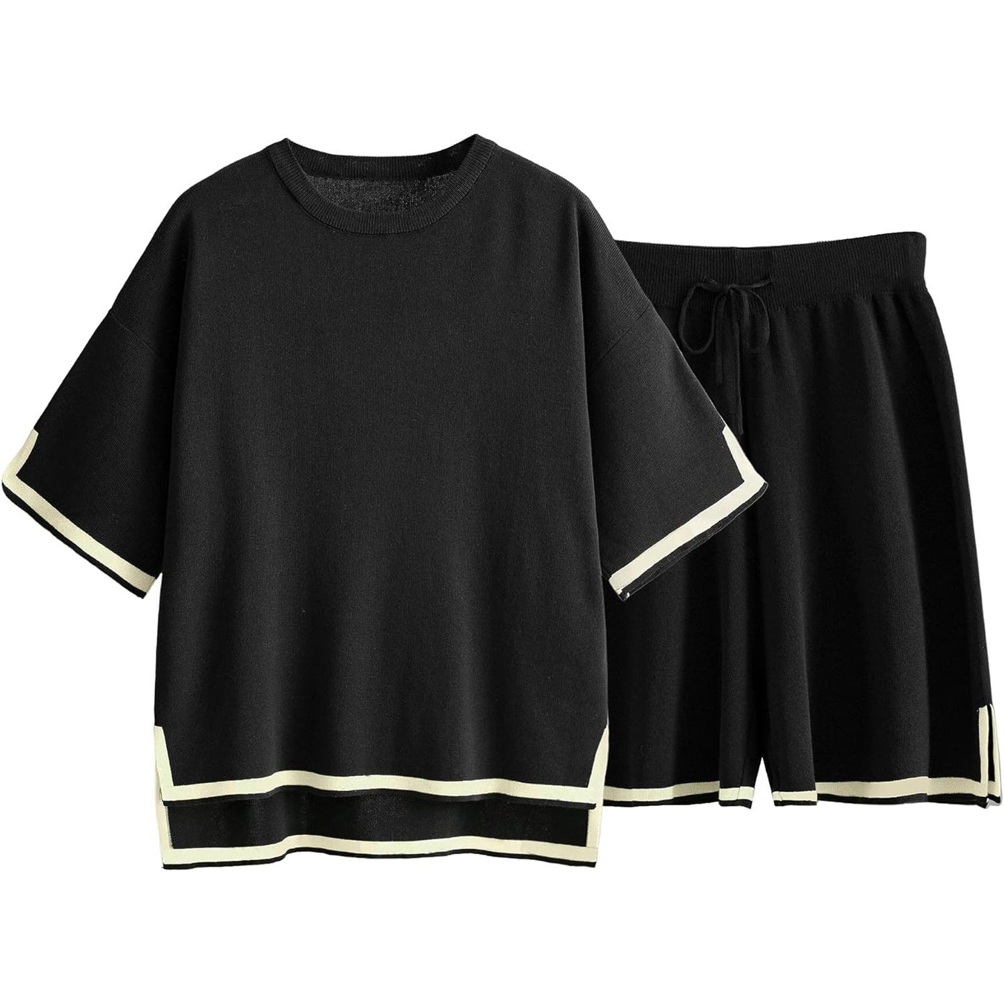 Women's Sweater Set – Loose Fit – Soft Knit – Ribbed Edges – Casual Style