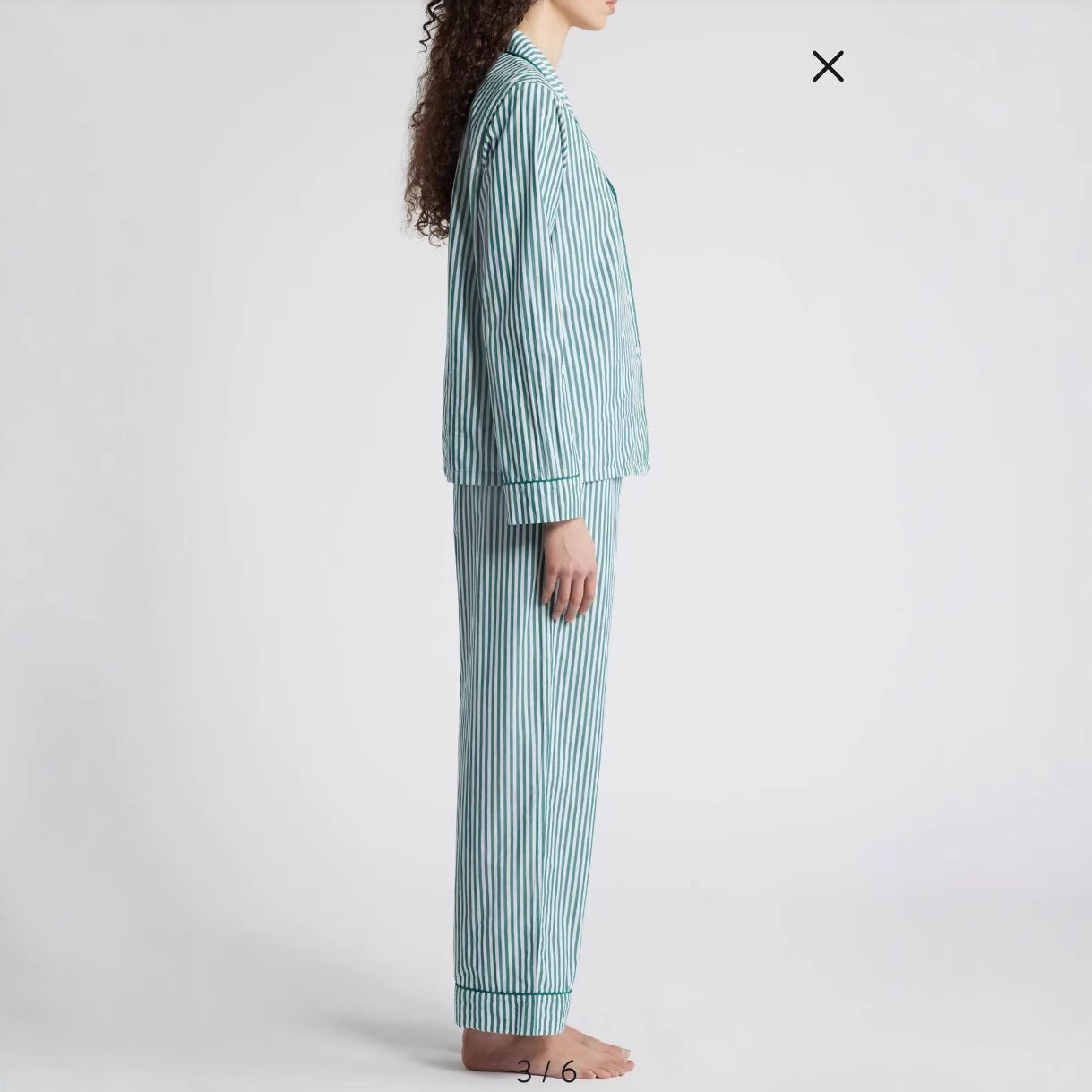 Dame Loungewear Sæt – Bomuldsblanding – Afslappet Pasform – Stribet – Knaplukning – Snøre i Taljen